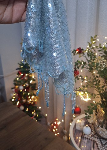 Mavi Payetli Bohem halay mendili - Görsel 9