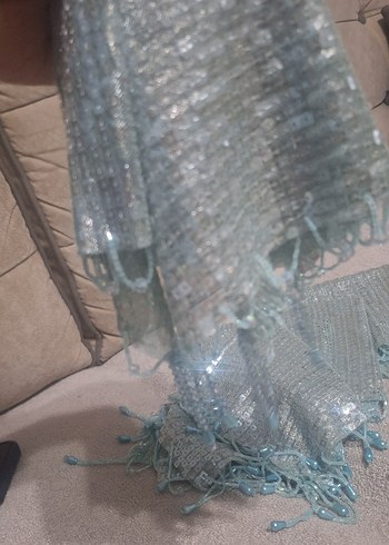 Mavi Payetli Bohem halay mendili - Görsel 4