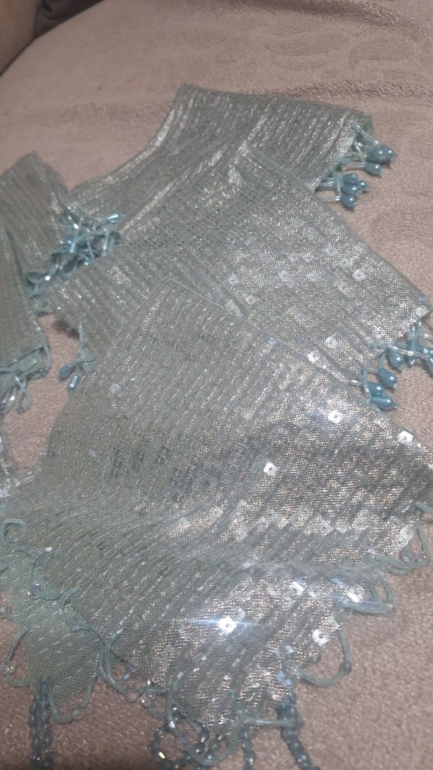 Mavi Payetli Bohem halay mendili - Görsel 5