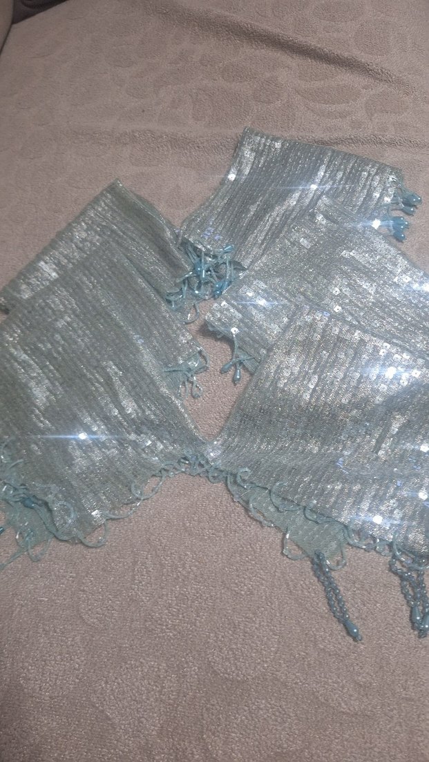 Mavi Payetli Bohem halay mendili - Görsel 2