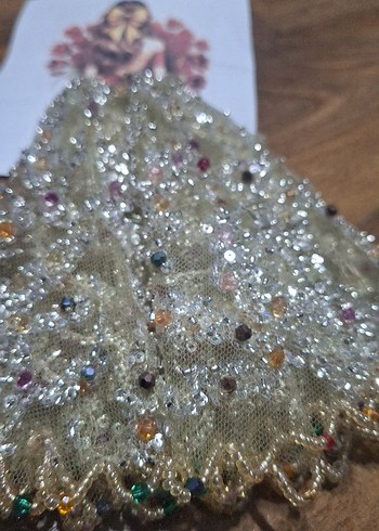 Boncuk İşlemeli Parlak halay mendili - Görsel 3