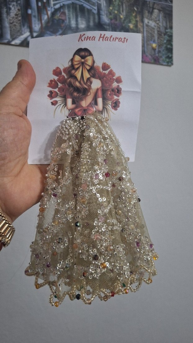 Boncuk İşlemeli Parlak halay mendili - Görsel 2