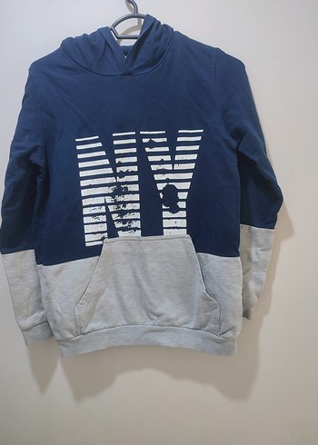 Kapüşonlu Erkek Çocuk Gri Sweatshirt