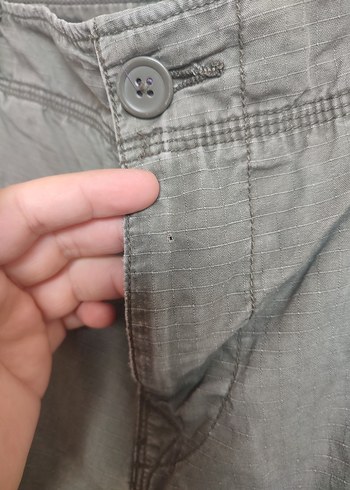 Gri Keten Rahat Kesim Kemerli Erkek Şort - Görsel 5