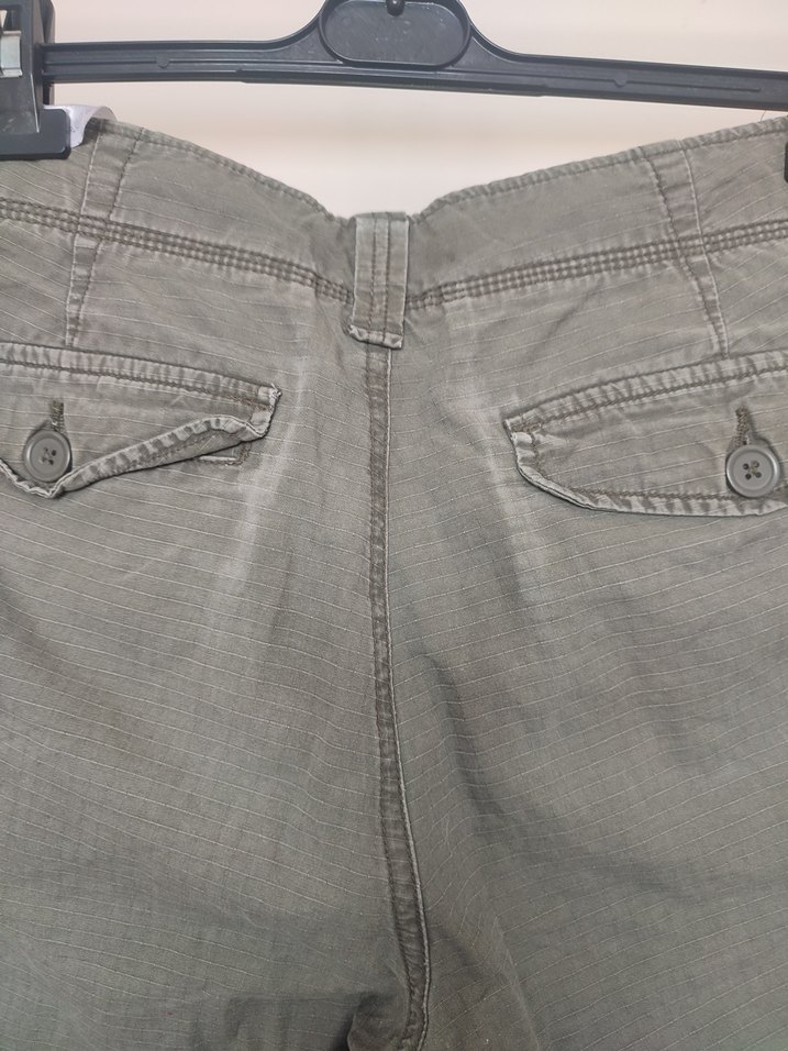 Gri Keten Rahat Kesim Kemerli Erkek Şort - Görsel 4