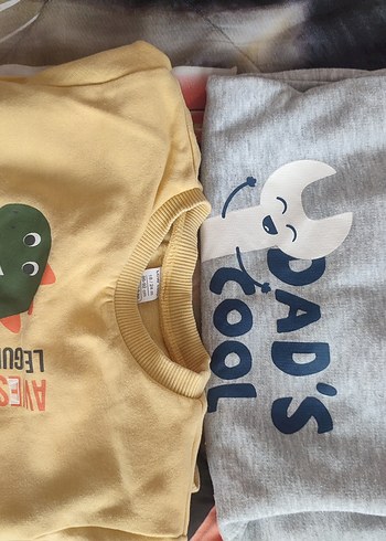 Sarı Erkek Çocuk Sweatshirt Dinozor Baskılı - Görsel 4