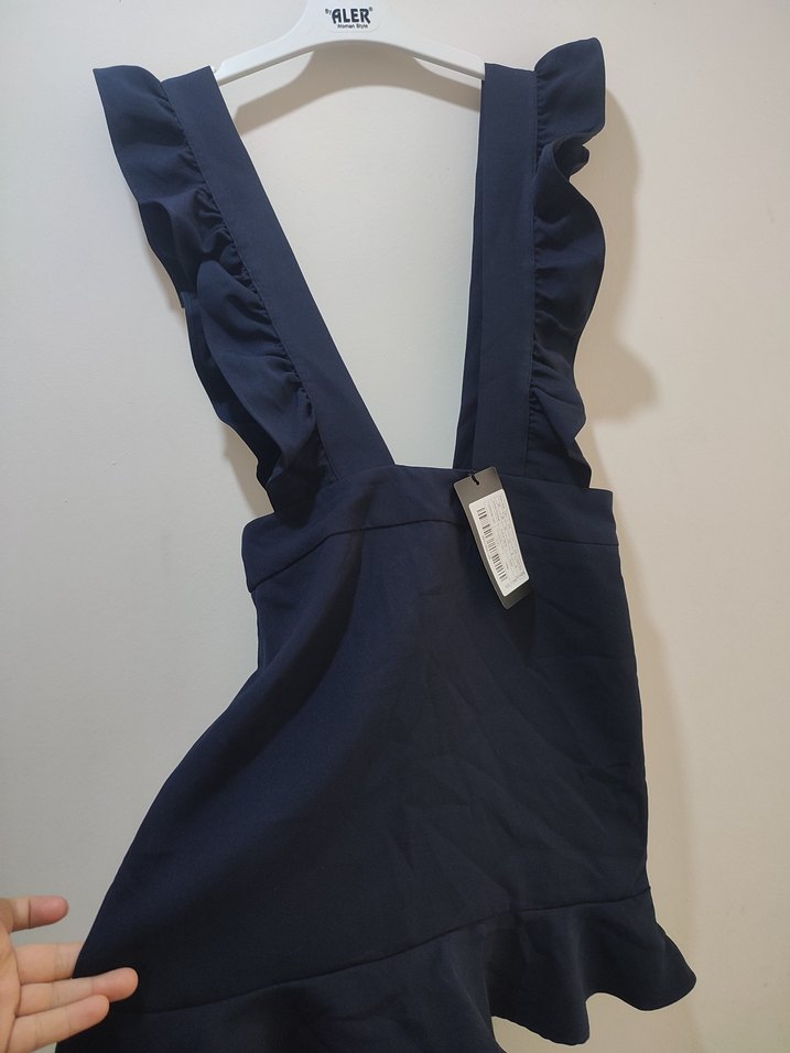 Fırfırlı Lacivert Kısa Kadın jile - Görsel 2