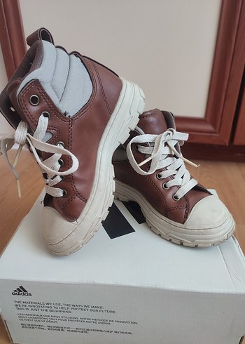 Kahverengi Deri unisex çocuk bot