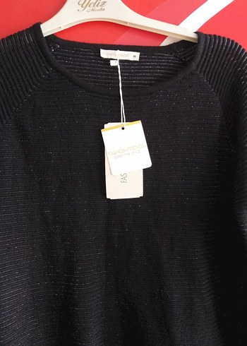 Kadın Siyah Örgü Yün Kazak - Görsel 6