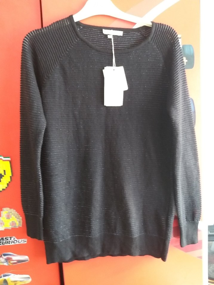 Kadın Siyah Örgü Yün Kazak - Görsel 4