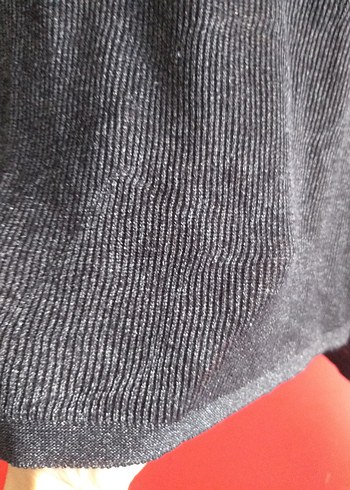 Gri V Yaka Kadın Triko Kazak - Görsel 5