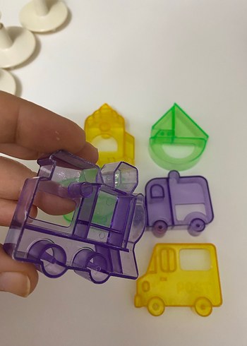 Renkli Taşıt Şekilli Plastik kurabiye ya da oyun hamuru kalıplrı - Görsel 3