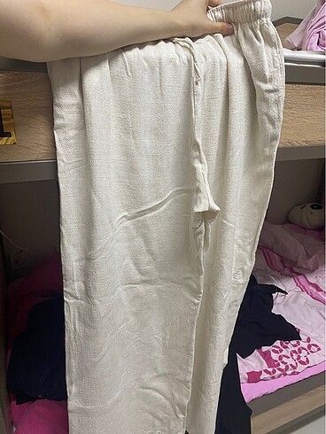 Stradivarius Stradivarius bej krem keten pantolon