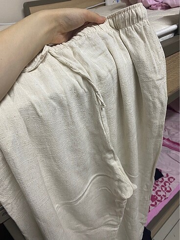 xl Beden Stradivarius bej krem keten pantolon