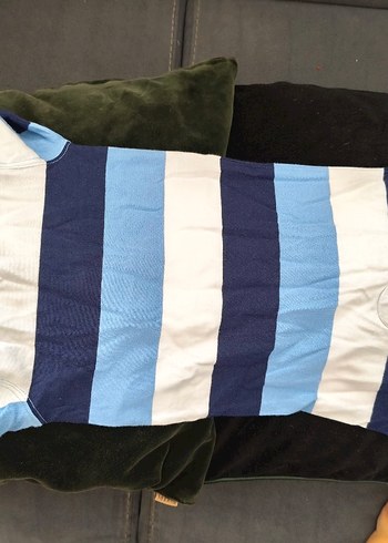 Uzun Kollu Mavi Çizgili Bebek Tulum - Görsel 7