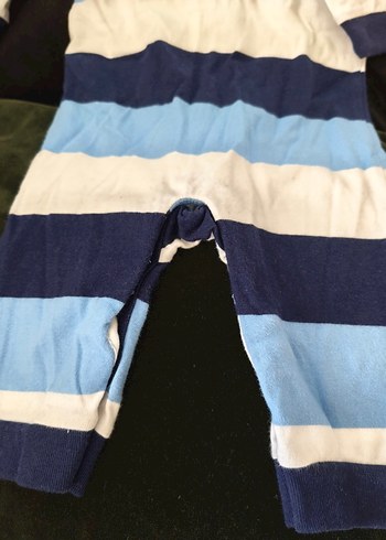 Uzun Kollu Mavi Çizgili Bebek Tulum - Görsel 6