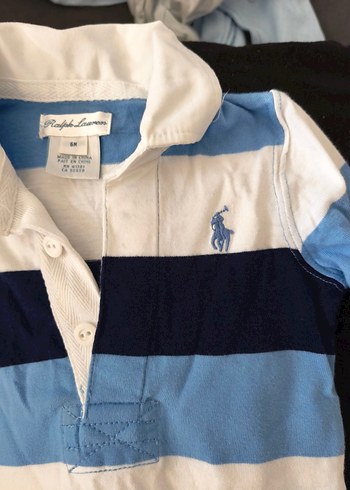 Uzun Kollu Mavi Çizgili Bebek Tulum - Görsel 3