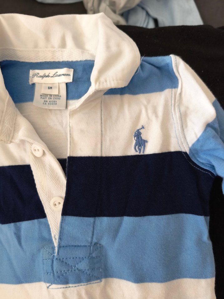 Uzun Kollu Mavi Çizgili Bebek Tulum - Görsel 3