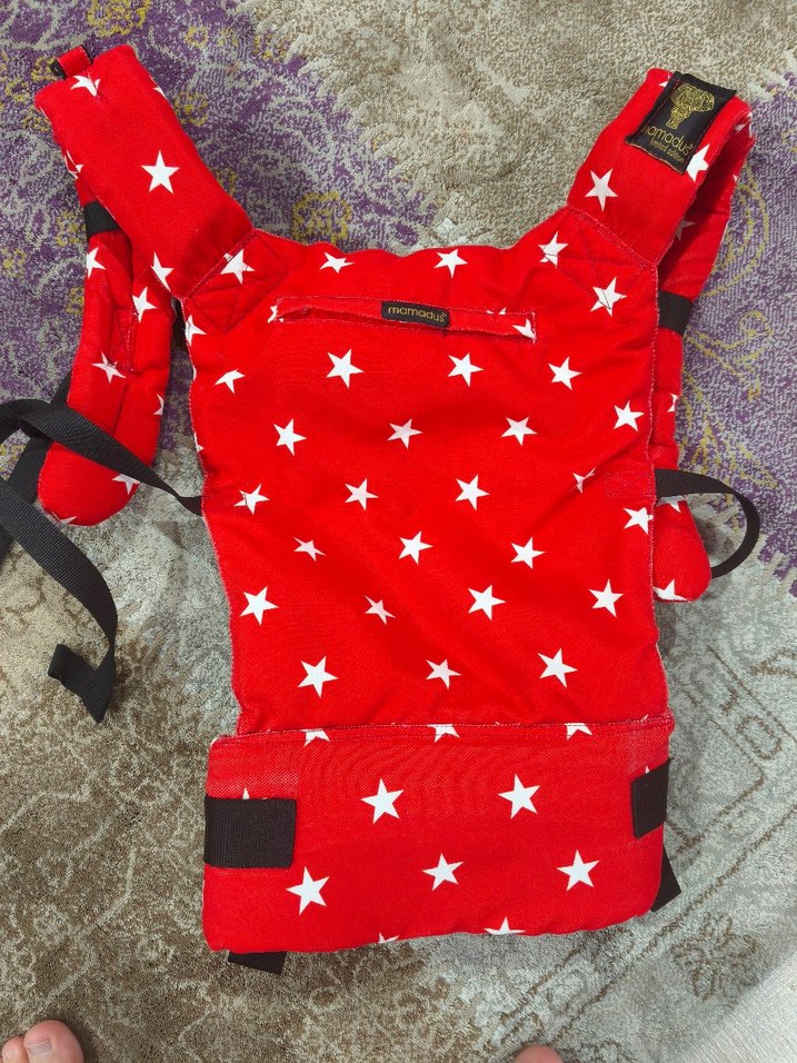 MamadusBaby Kırmızı Yıldızlı Ergonomik Kanguru - Görsel 2