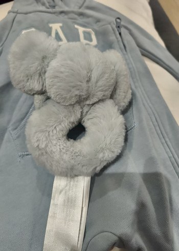 Gri Fil Figürlü Peluş çıngırak - Görsel 3