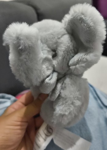 Gri Fil Figürlü Peluş çıngırak - Görsel 5