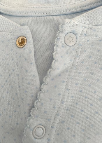 Mavi Pamuklu Uzun Kollu Bebek Tulum - Görsel 4