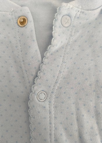 Mavi Pamuklu Uzun Kollu Bebek Tulum - Görsel 3