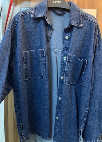 Kadın Mavi Denim Düğmeli ceket