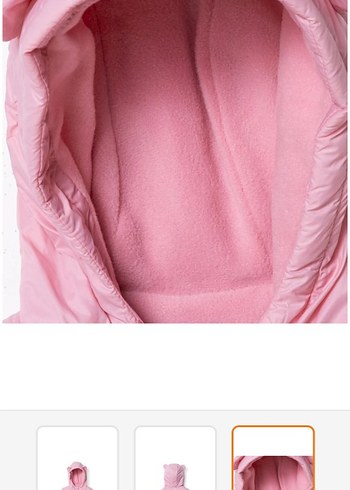 Kız Çocuk Pembe Kapüşonlu Fermuarlı Mont - Görsel 3