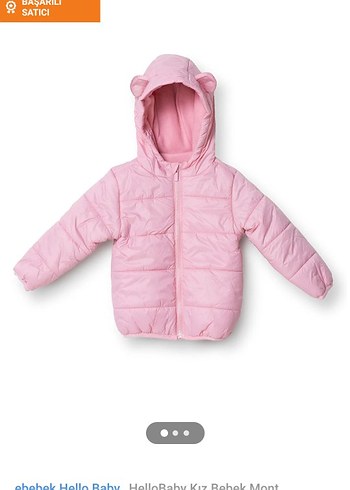 Kız Çocuk Pembe Kapüşonlu Fermuarlı Mont - Görsel 4