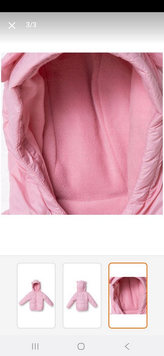 Kız Çocuk Pembe Kapüşonlu Fermuarlı Mont - Görsel 3