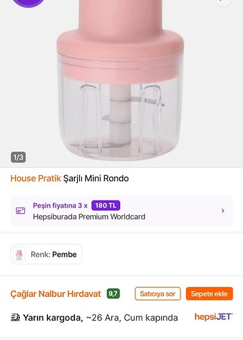 Pastel Pembe Mini Doğrayıcı Blender - Görsel 4