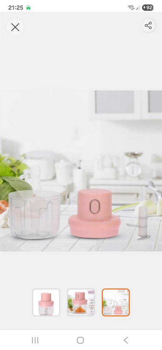 Pastel Pembe Mini Doğrayıcı Blender - Görsel 2