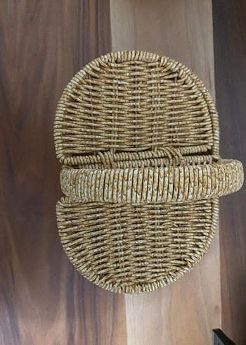 Parlak Kahverengi Hasır Sepet - Görsel 3