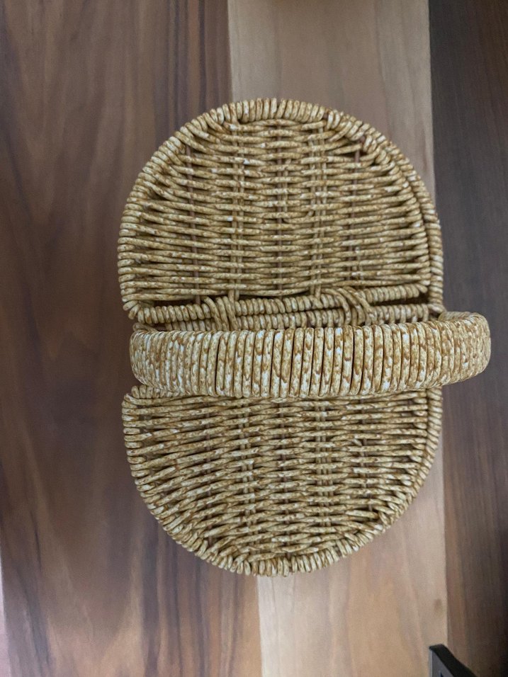 Parlak Kahverengi Hasır Sepet - Görsel 3