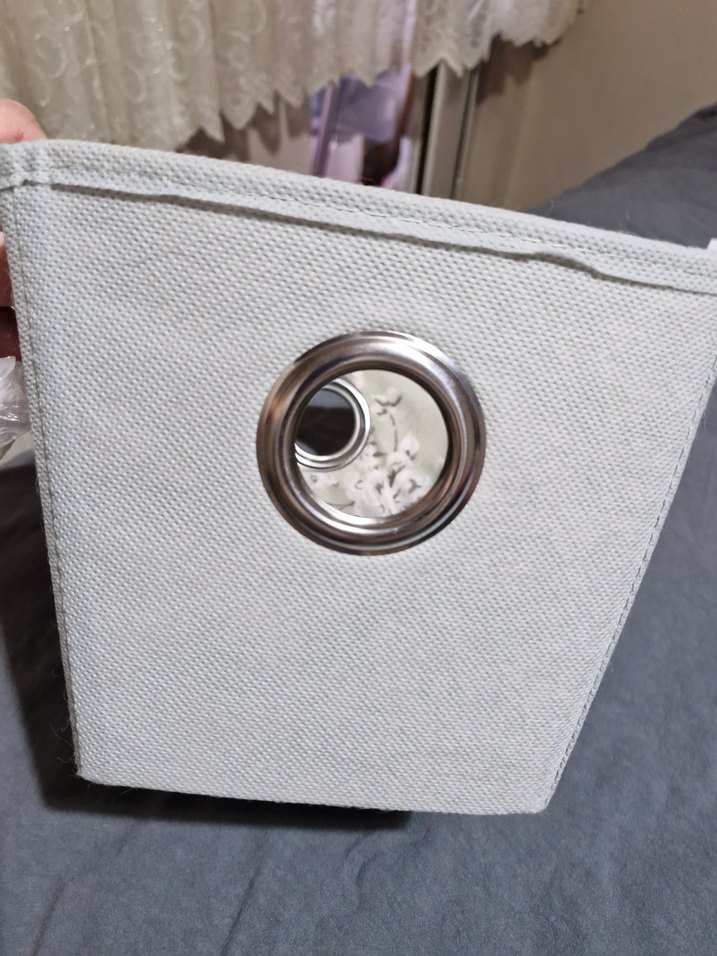 Bej Gri Desenli Saklama Sepeti - Görsel 2