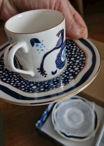 Mavi Desenli Porselen Fincan Seti - Görsel 3