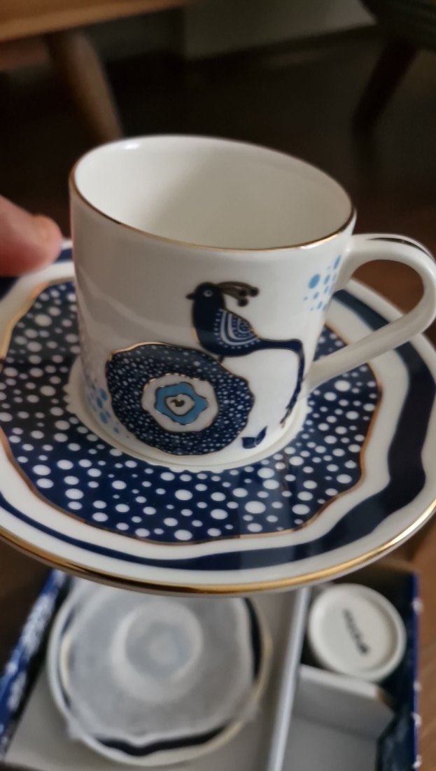 Mavi Desenli Porselen Fincan Seti - Görsel 2