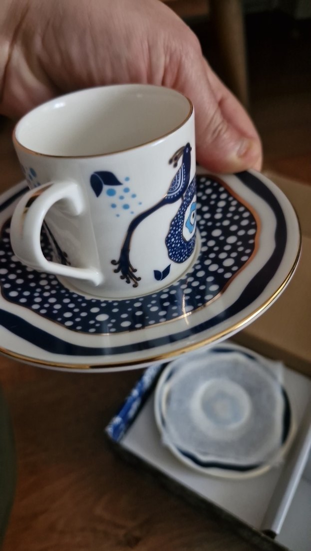 Mavi Desenli Porselen Fincan Seti - Görsel 3