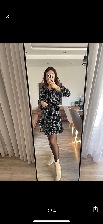 BebePlus Fırfırlı şifon elbise