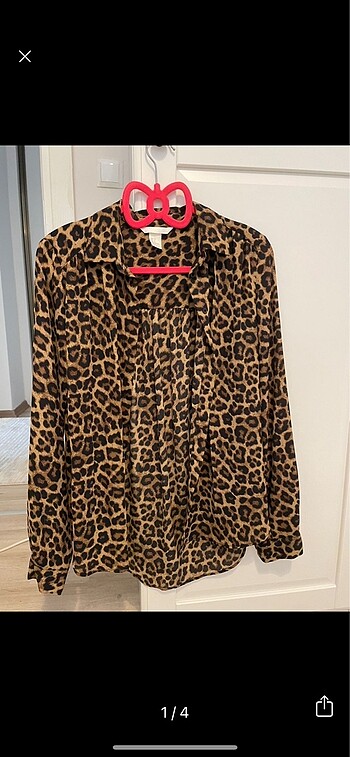 H&M saten leopar gömlek