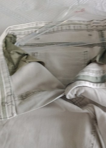 Bej Erkek Keten Mini Şort - Görsel 7