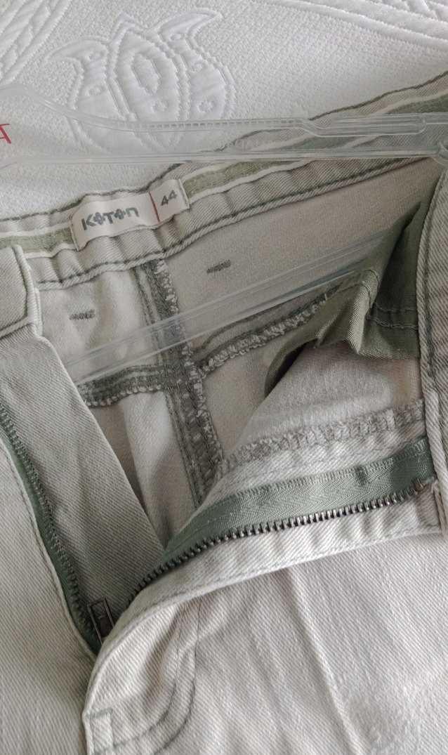 Bej Erkek Keten Mini Şort - Görsel 4