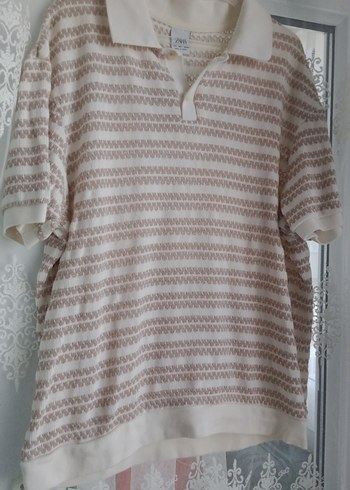 Bej Örgü Polo Yaka Erkek Tişört - Görsel 7