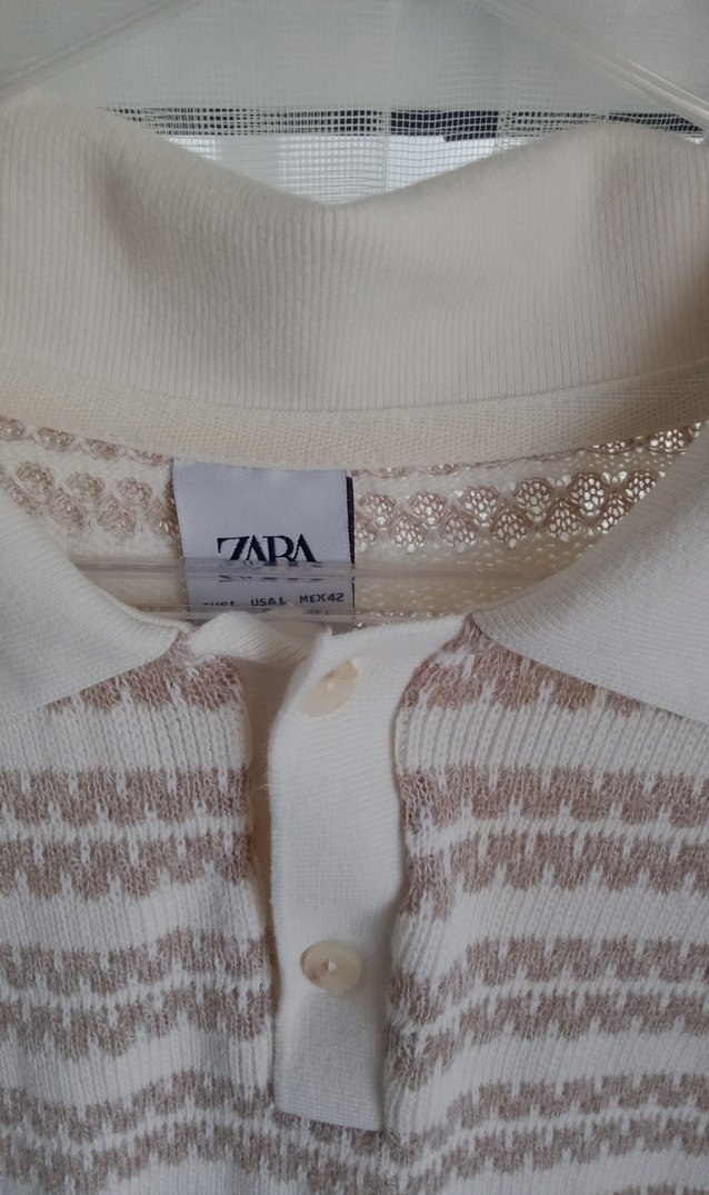 Bej Örgü Polo Yaka Erkek Tişört - Görsel 4