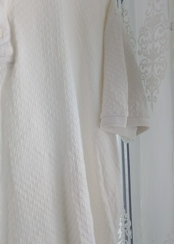 Beyaz Keten Erkek Polo Tişört - Görsel 3