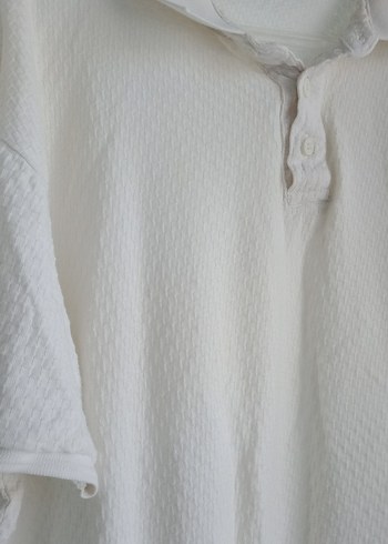 Beyaz Keten Erkek Polo Tişört - Görsel 2