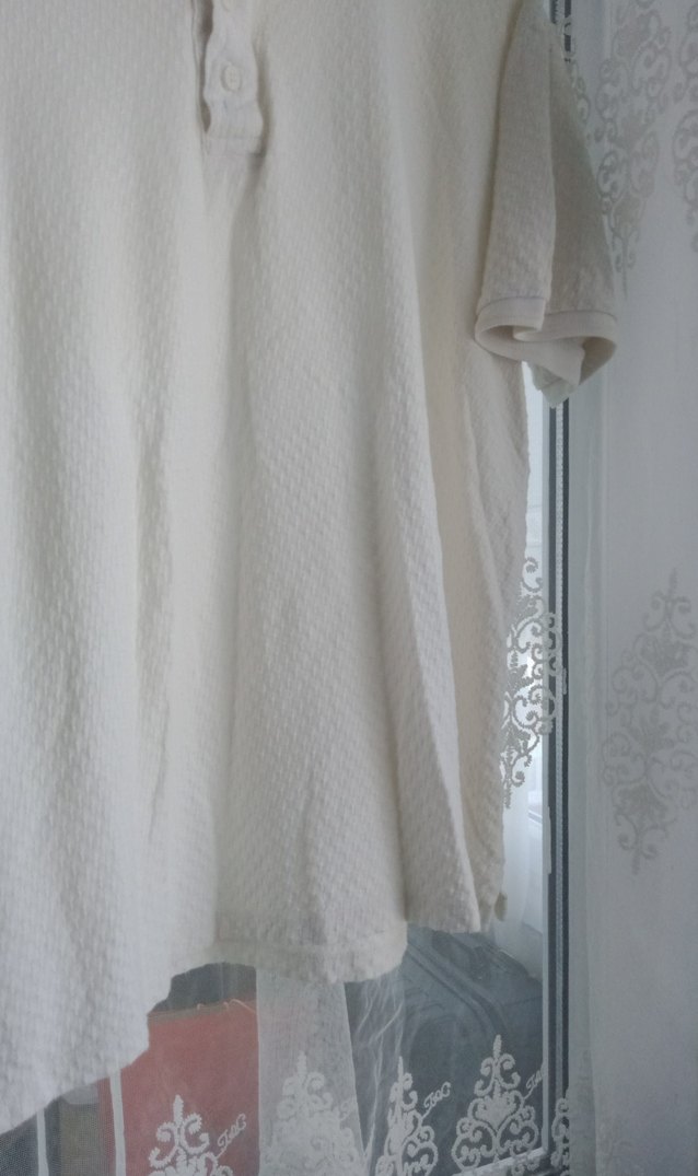 Beyaz Keten Erkek Polo Tişört - Görsel 4