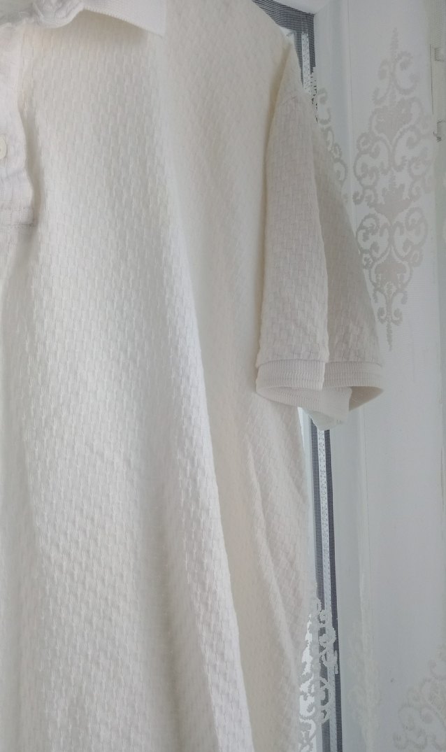 Beyaz Keten Erkek Polo Tişört - Görsel 3