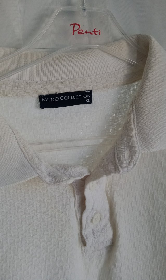 Beyaz Keten Erkek Polo Tişört - Görsel 5